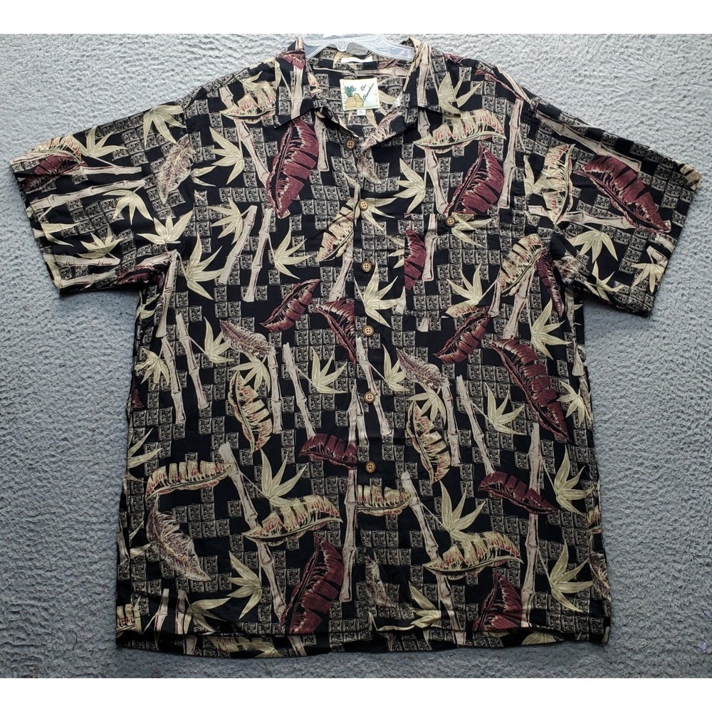 Vtg Ron Chereskin Hawaiian Shirt Mens XL Multi Tropical Print Rayon Button-Up